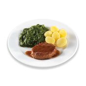 Rundergehaktbal jus spinazie à la crème aardappel 232x176